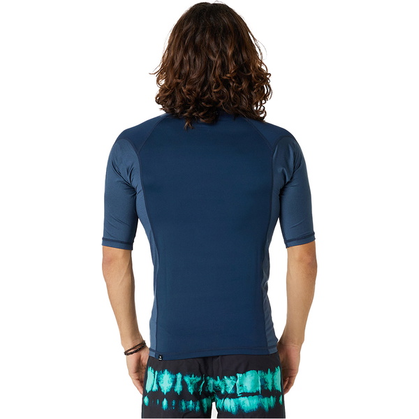 2024 Rip Curl Männer Waves UPF Performance Kurzärmelige Lycra-Weste 142MRV - Dark Navy